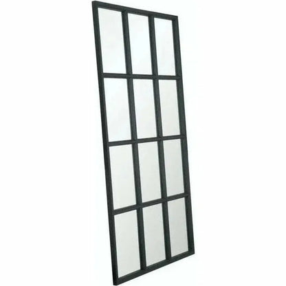 85" Black Grid Floor Mirror Extra Large Leaner-Floor Mirrors-Essentials For Living-LOOMLAN