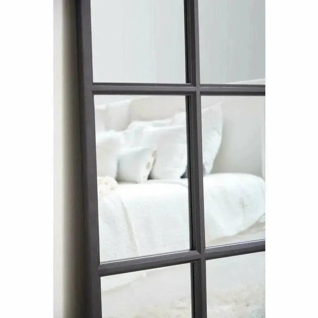 85" Black Grid Floor Mirror Extra Large Leaner-Floor Mirrors-Essentials For Living-LOOMLAN