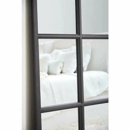 85" Black Grid Floor Mirror Extra Large Leaner-Floor Mirrors-Essentials For Living-LOOMLAN