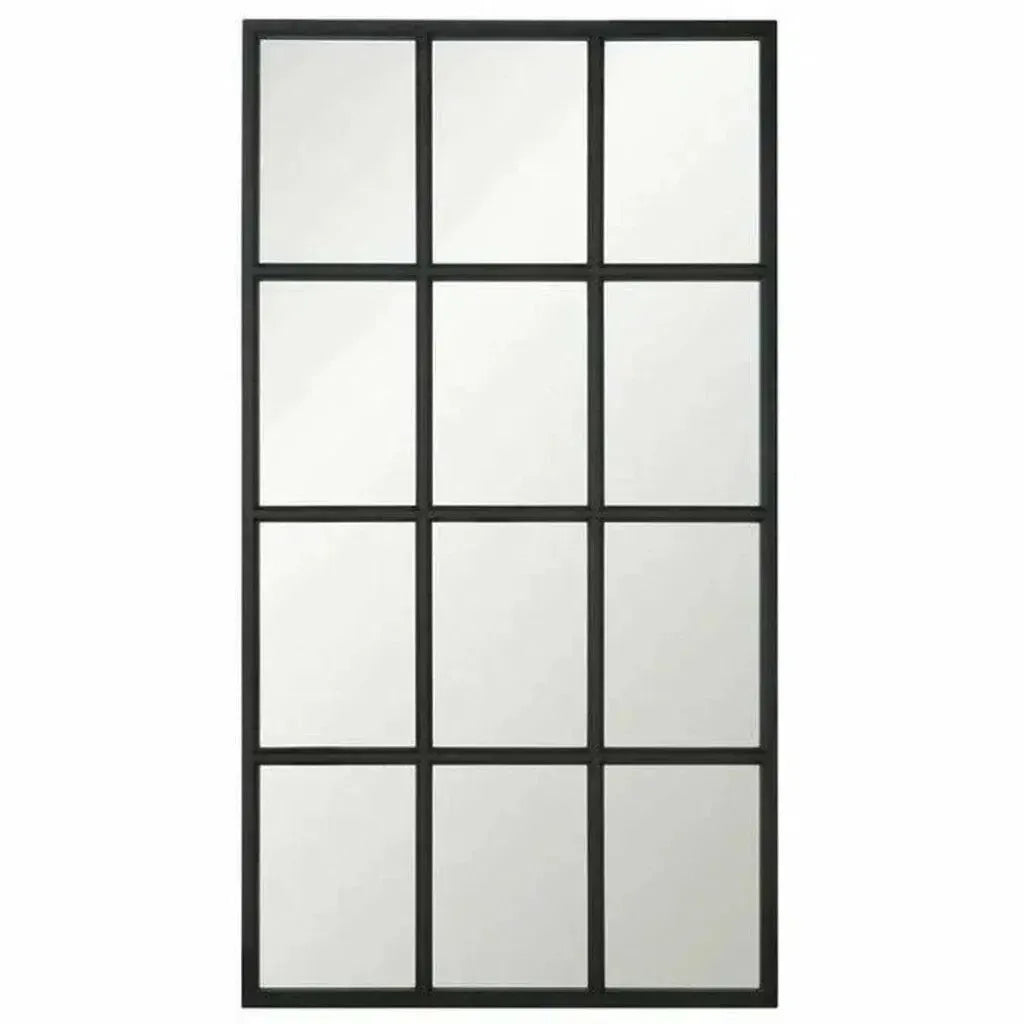 85" Black Grid Floor Mirror Extra Large Leaner-Floor Mirrors-Essentials For Living-LOOMLAN