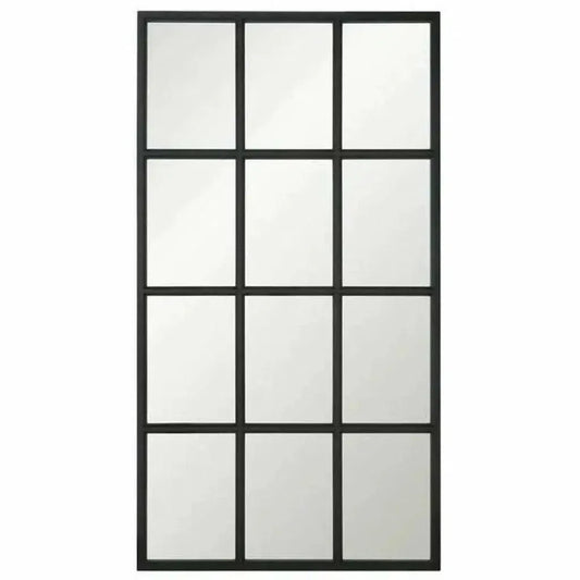 85" Black Grid Floor Mirror Extra Large Leaner-Floor Mirrors-Essentials For Living-LOOMLAN