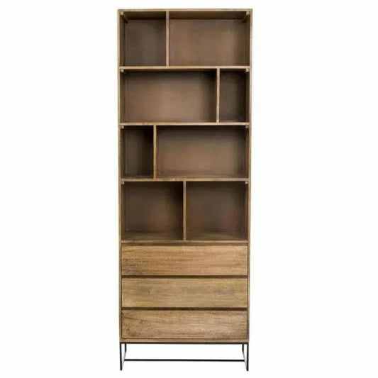86 Inch Shelf W Drawers Natural Scandinavian - LOOMLAN - Moe's Home - Bookcases