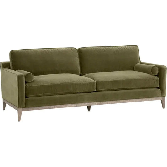 86" Parker Post Wood Olive Modern Sofa - LOOMLAN - Essentials For Living - Sofas & Loveseats