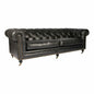 87 Inch Sofa Onyx Black Leather Black Retro - LOOMLAN - Moe's Home - Sofas & Loveseats