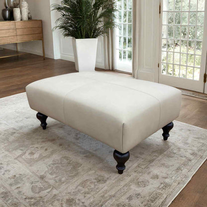 Marcoux Leather Modern Ottoman