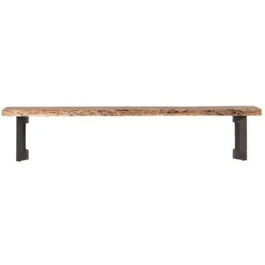 92 Inch Industrial Live Edge Dining Bench - LOOMLAN - Moe's Home - Dining Benches