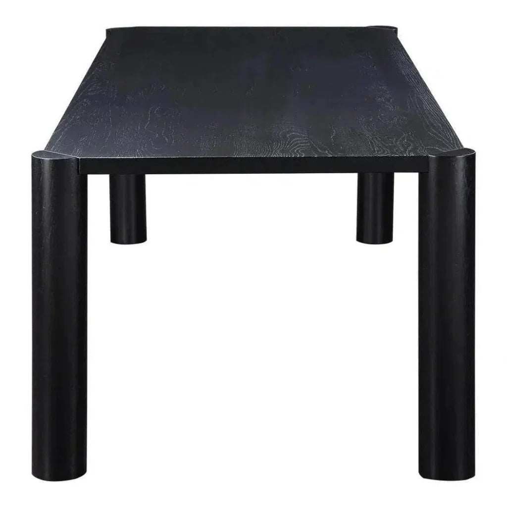 96" Solid Wood Black Rectangular Post Dining Table-Dining Tables-Moe's Home-LOOMLAN