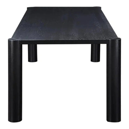 96" Solid Wood Black Rectangular Post Dining Table-Dining Tables-Moe's Home-LOOMLAN