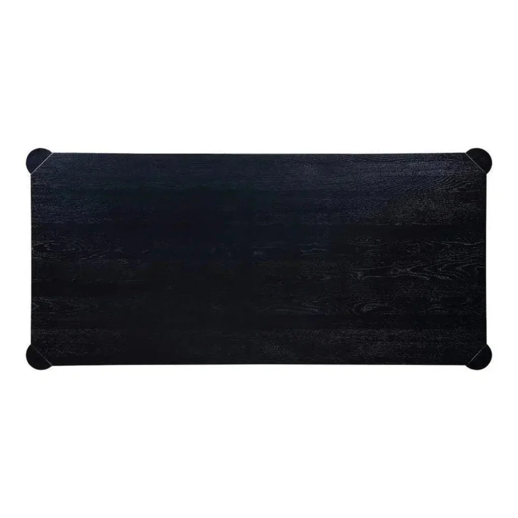 96" Solid Wood Black Rectangular Post Dining Table-Dining Tables-Moe's Home-LOOMLAN