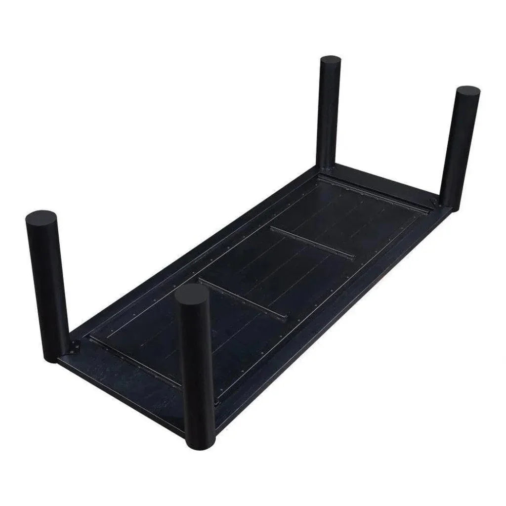 96" Solid Wood Black Rectangular Post Dining Table-Dining Tables-Moe's Home-LOOMLAN