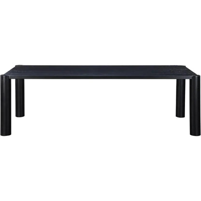 96" Solid Wood Black Rectangular Post Dining Table-Dining Tables-Moe's Home-LOOMLAN