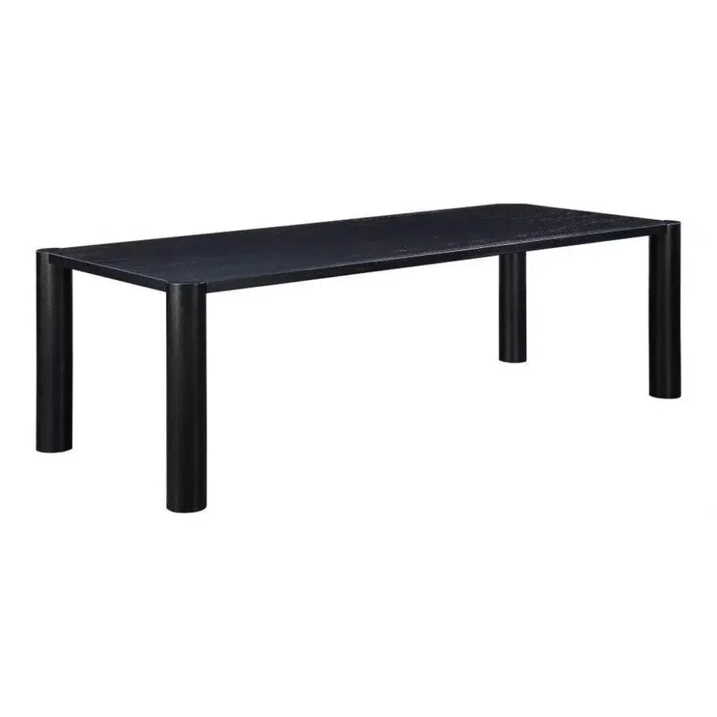 96" Solid Wood Black Rectangular Post Dining Table-Dining Tables-Moe's Home-LOOMLAN