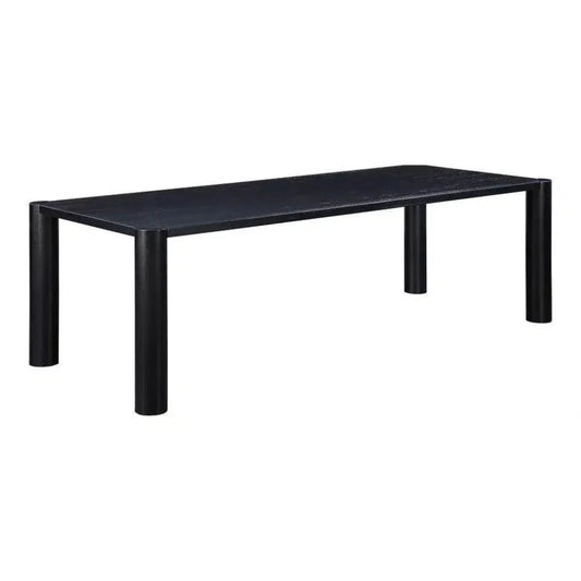 96" Solid Wood Black Rectangular Post Dining Table-Dining Tables-Moe's Home-LOOMLAN