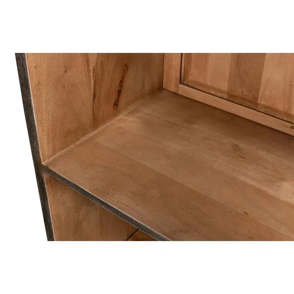 A Gem Of A Handle Display Cabinet Glass Doors Left Grey - LOOMLAN - Sarreid - Bookcases