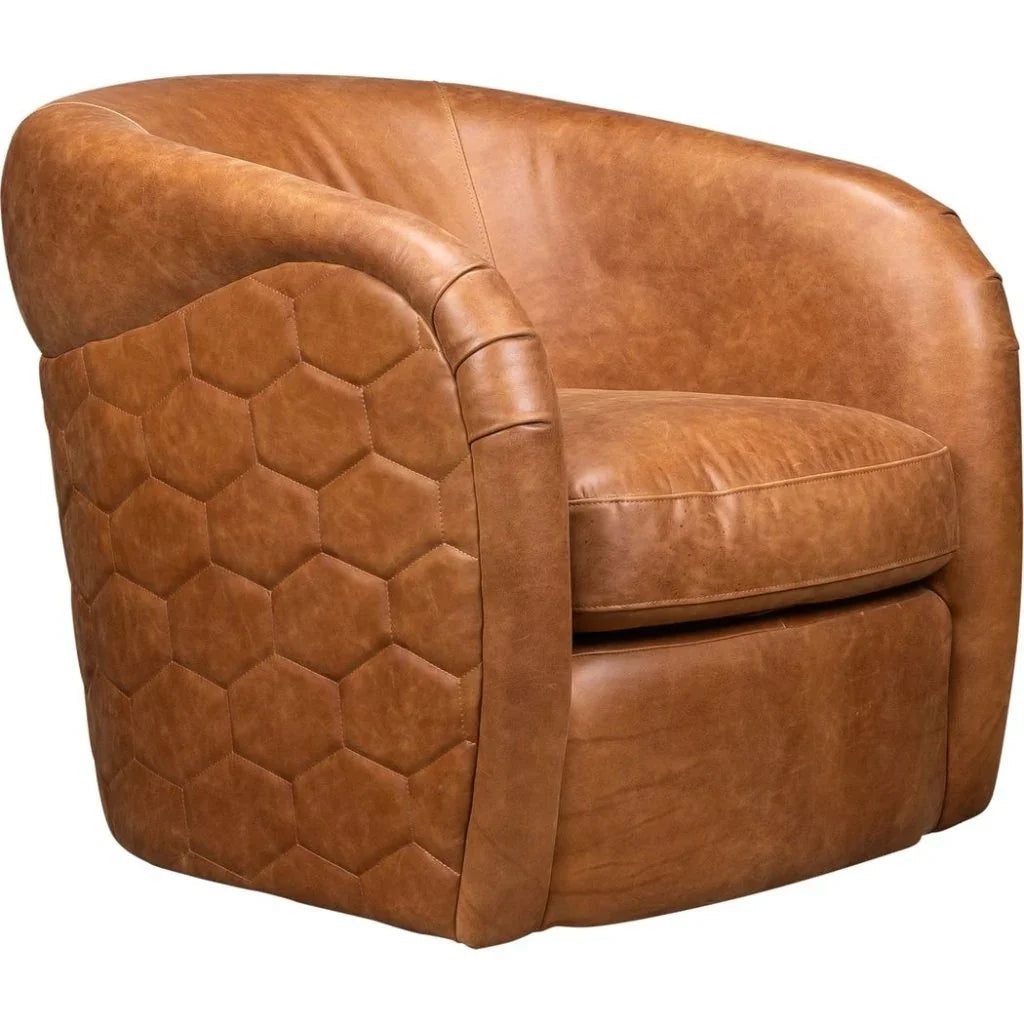 A'Buzz Leather Modern Design Swivel Chair - LOOMLAN - Olivia + Quinn - Club Chairs