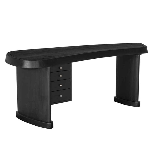 Augustus Four Drawers Black Desk