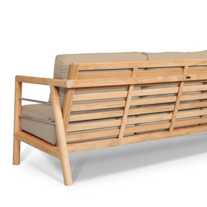 Aalto 86 - inch Teak Deep Outdoor Couch Sunbrella Cushion - LOOMLAN - HiTeak - Outdoor Sofas & Loveseats