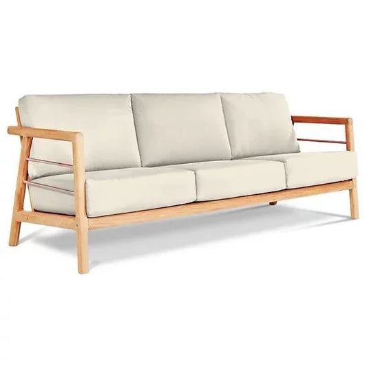 Aalto 86 - inch Teak Deep Outdoor Couch Sunbrella Cushion - LOOMLAN - HiTeak - Outdoor Sofas & Loveseats