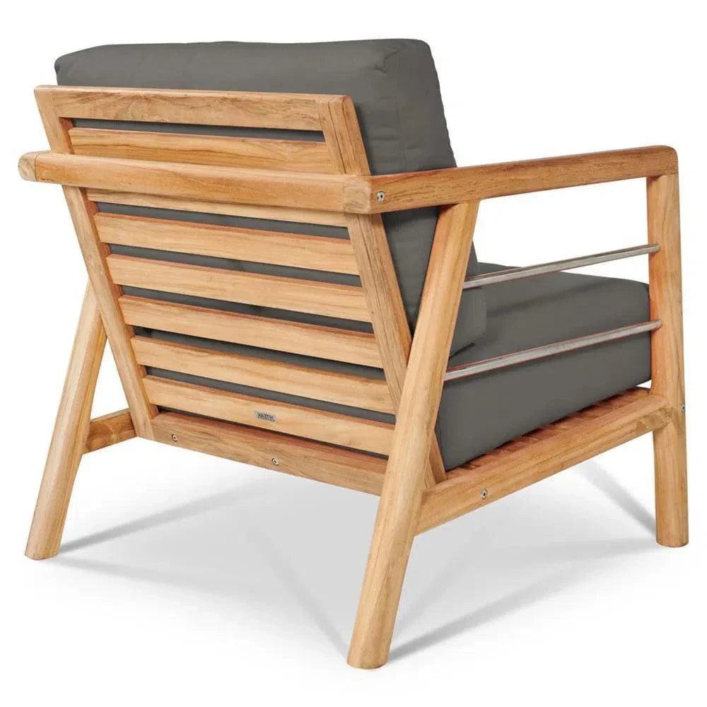 Aalto Teak Deep Outdoor Club Chair Sunbrella Cushion-Outdoor Accent Chairs-HiTeak-LOOMLAN