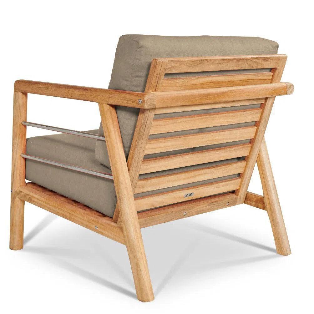 Aalto Teak Deep Outdoor Club Chair Sunbrella Cushion-Outdoor Accent Chairs-HiTeak-LOOMLAN