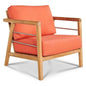 Aalto Teak Deep Outdoor Club Chair Sunbrella Cushion-Outdoor Accent Chairs-HiTeak-Melon-LOOMLAN