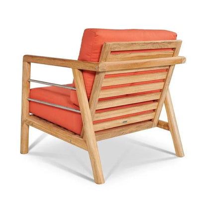 Aalto Teak Deep Outdoor Club Chair Sunbrella Cushion-Outdoor Accent Chairs-HiTeak-LOOMLAN
