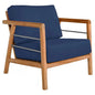 Aalto Teak Deep Outdoor Club Chair Sunbrella Cushion-Outdoor Accent Chairs-HiTeak-Navy-LOOMLAN