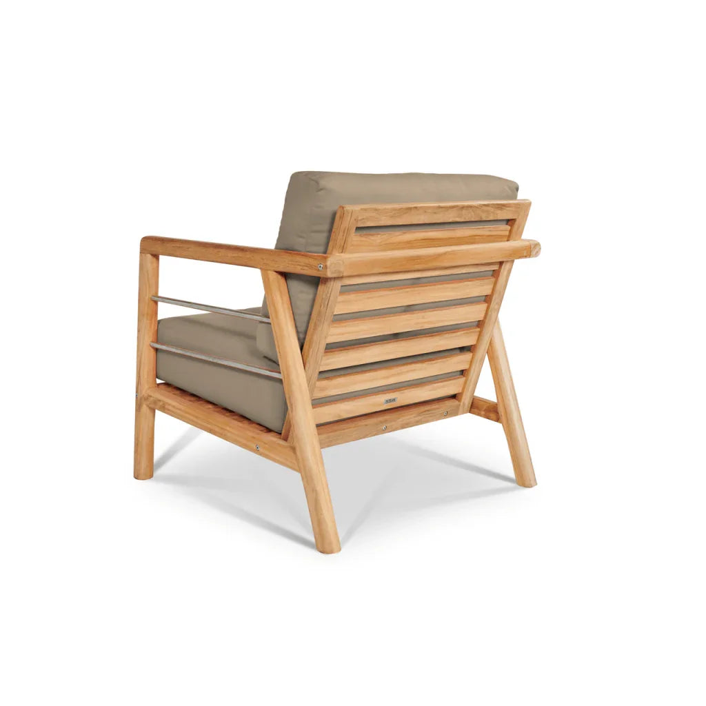 Aalto Teak Patio Deep Sofa Set with Sunbrella 4PC - LOOMLAN - HiTeak - Outdoor Sofas & Loveseats