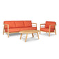 Aalto Teak Patio Deep Sofa Set with Sunbrella 4PC - LOOMLAN - HiTeak - Outdoor Sofas & Loveseats