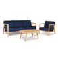 Aalto Teak Patio Deep Sofa Set with Sunbrella 4PC - LOOMLAN - HiTeak - Outdoor Sofas & Loveseats