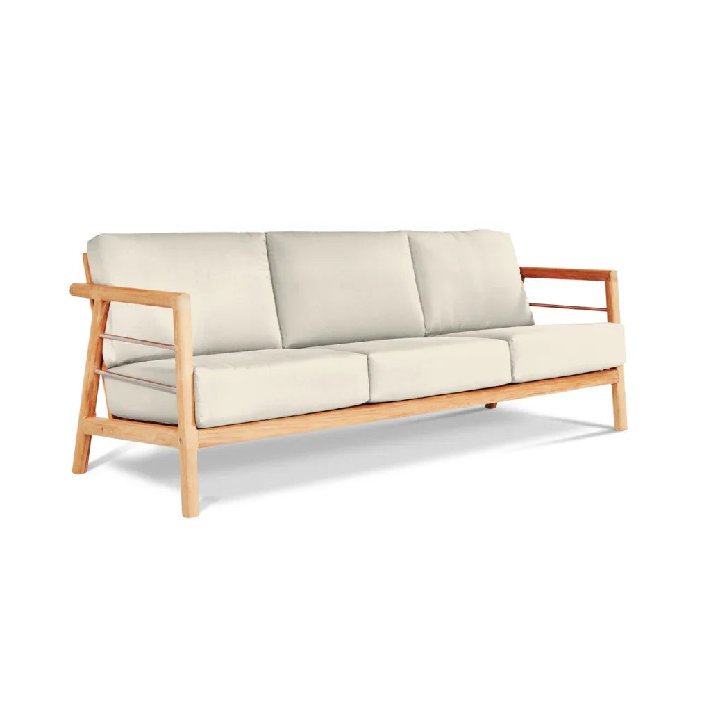 Aalto Teak Patio Deep Sofa Set with Sunbrella 4PC - LOOMLAN - HiTeak - Outdoor Sofas & Loveseats