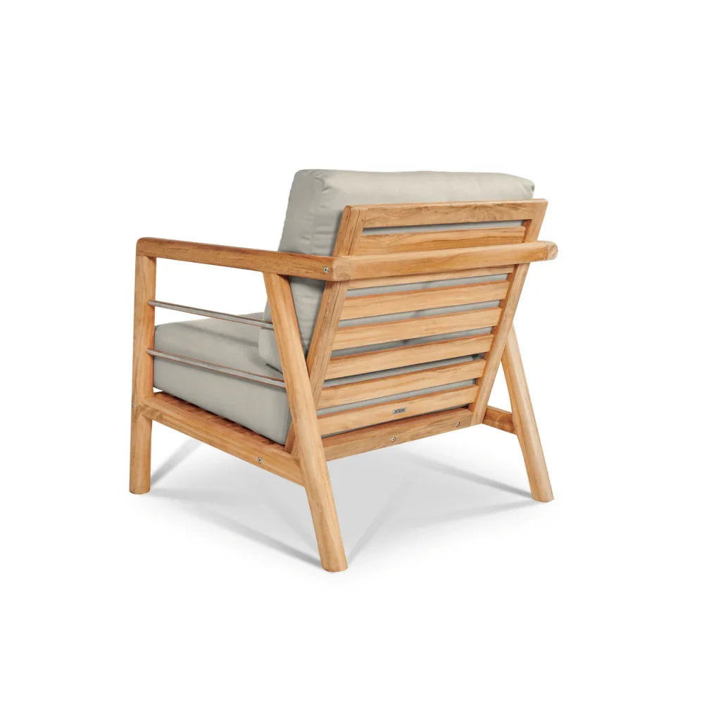 Aalto Teak Patio Deep Sofa Set with Sunbrella 4PC - LOOMLAN - HiTeak - Outdoor Sofas & Loveseats