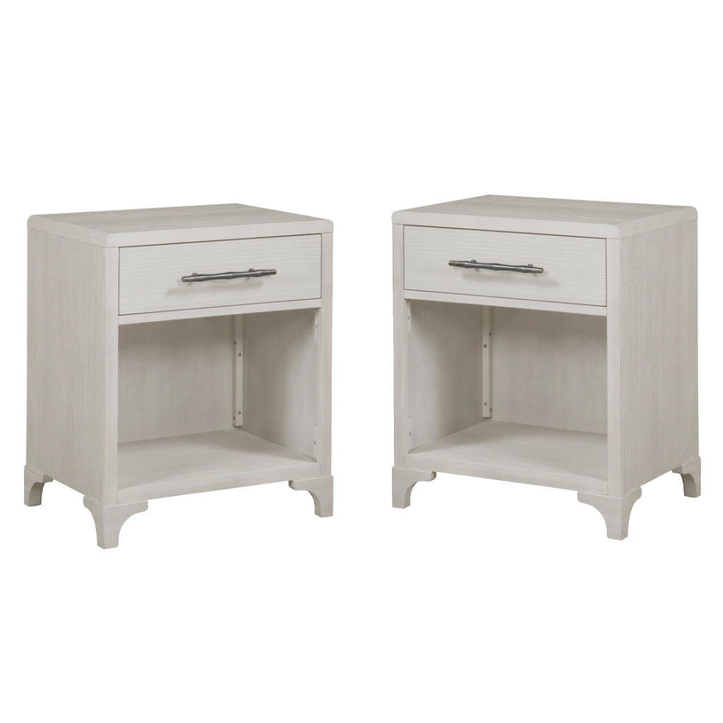 Abaco One Drawer White Nightstand (Set of 2)-Nightstands-Panama Jack-LOOMLAN