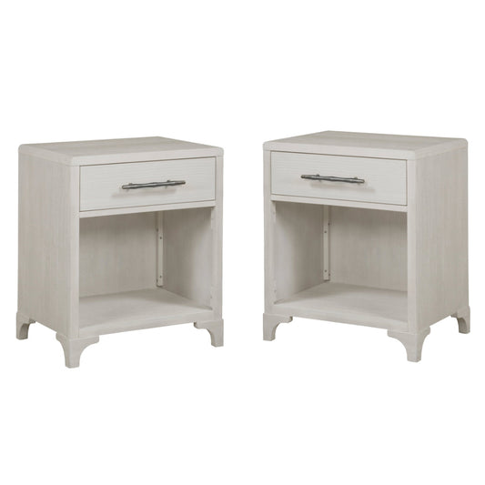 Abaco One Drawer White Nightstand (Set of 2)-Nightstands-Panama Jack-LOOMLAN