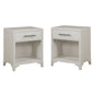 Abaco One Drawer White Nightstand (Set of 2)-Nightstands-Panama Jack-LOOMLAN
