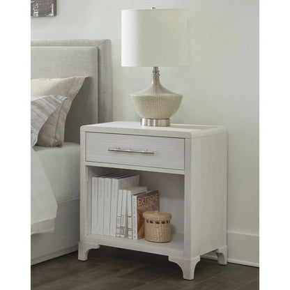 Abaco One Drawer White Nightstand with USB Port-Nightstands-Panama Jack-LOOMLAN