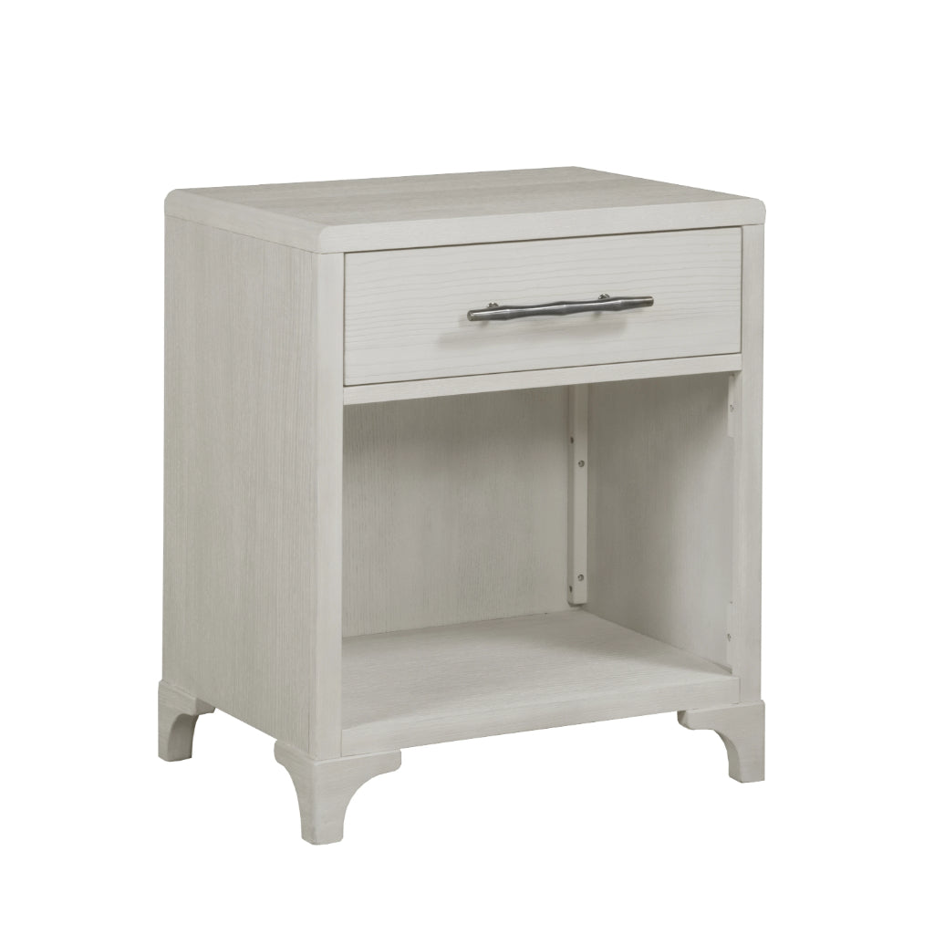 Abaco One Drawer White Nightstand with USB Port-Nightstands-Panama Jack-LOOMLAN