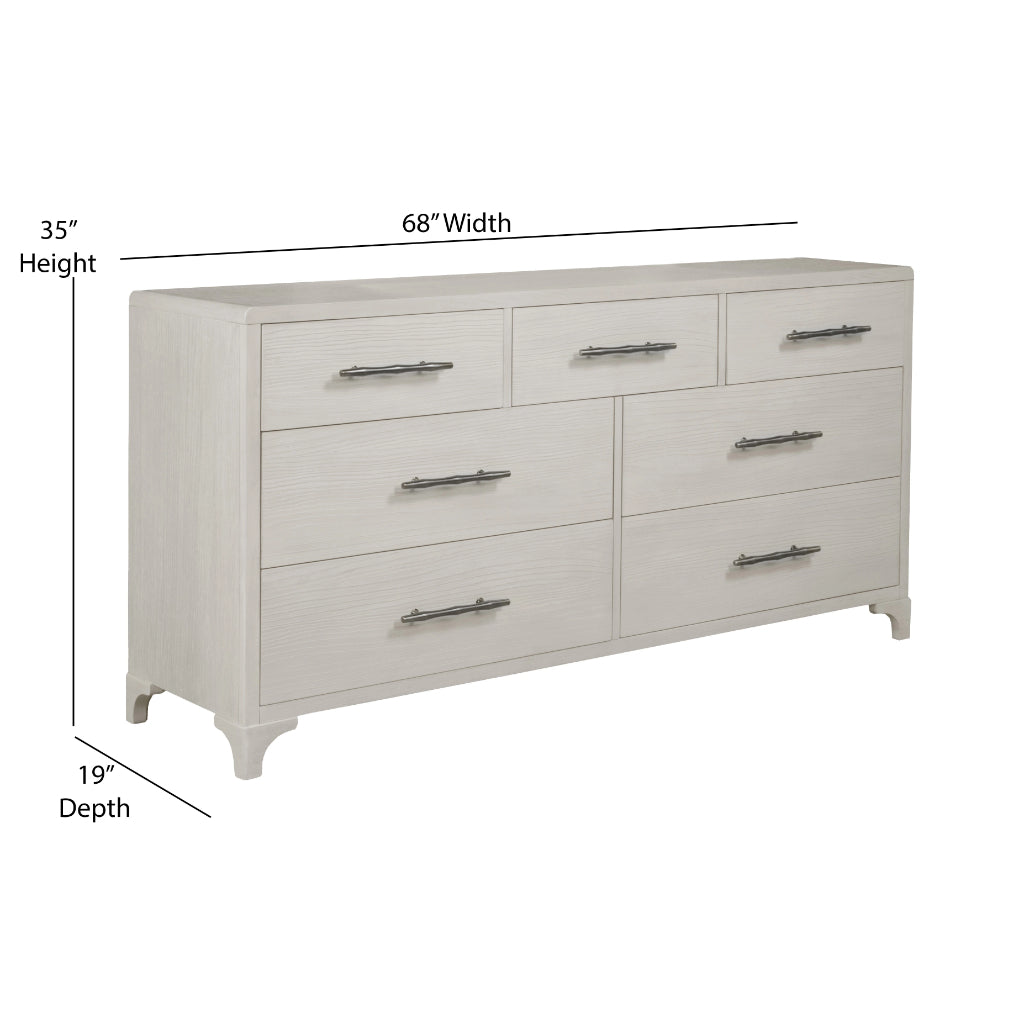 Abaco Seven Drawers White Dresser-Dressers-Panama Jack-LOOMLAN