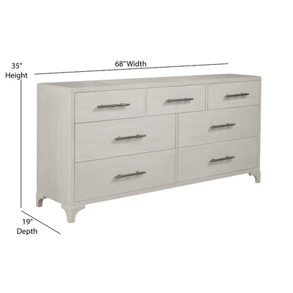 Abaco Seven Drawers White Dresser-Dressers-Panama Jack-LOOMLAN