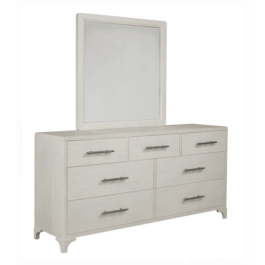 Abaco Seven Drawers White Dresser With Mirror-Dressers-Panama Jack-LOOMLAN