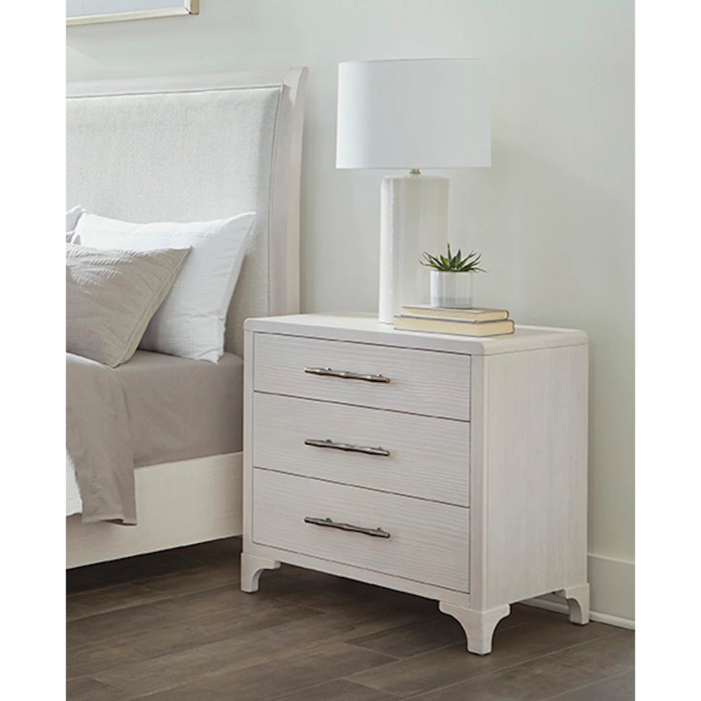Abaco Three Drawers White Nightstand (Set of 2)-Nightstands-Panama Jack-LOOMLAN