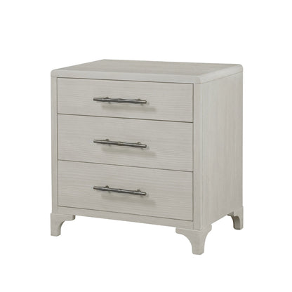 Abaco Three Drawers White Nightstand with USB Port-Nightstands-Panama Jack-LOOMLAN