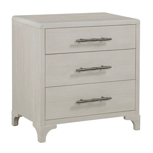 Abaco Three Drawers White Nightstand with USB Port-Nightstands-Panama Jack-LOOMLAN