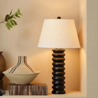 Abacus Hand-Carved Wooden Table Lamp