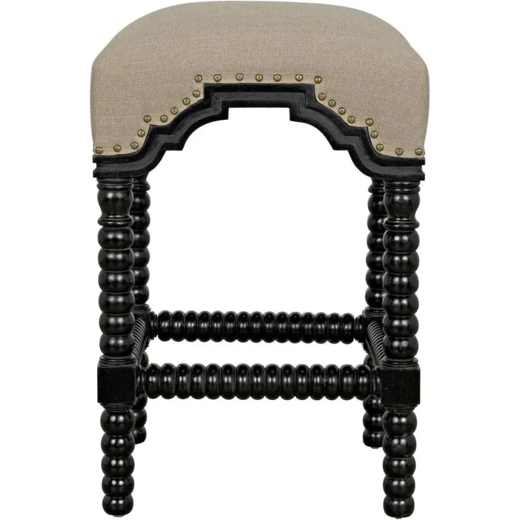Abacus Wood Black Counter Stool - LOOMLAN - Noir - Counter Stools
