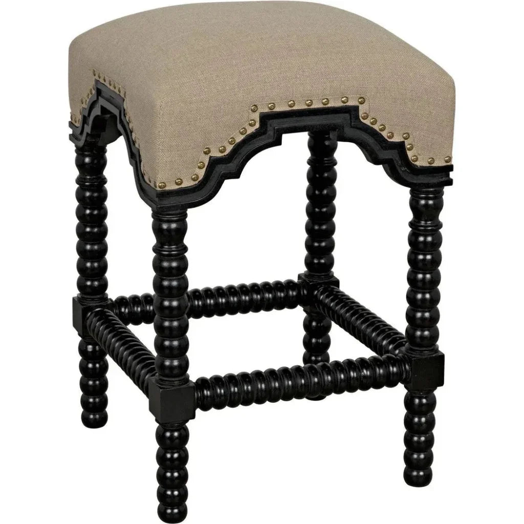 Abacus Wood Black Counter Stool - LOOMLAN - Noir - Counter Stools