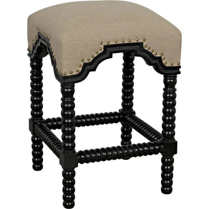 Abacus Wood Black Counter Stool - LOOMLAN - Noir - Counter Stools