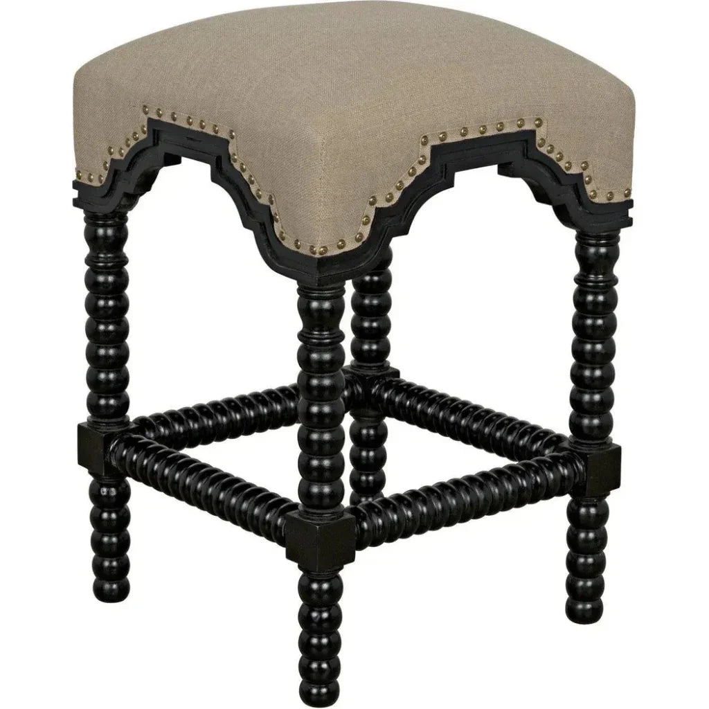 Abacus Wood Black Counter Stool - LOOMLAN - Noir - Counter Stools