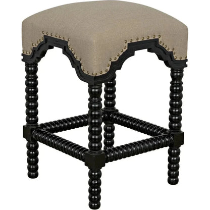 Abacus Wood Black Counter Stool - LOOMLAN - Noir - Counter Stools