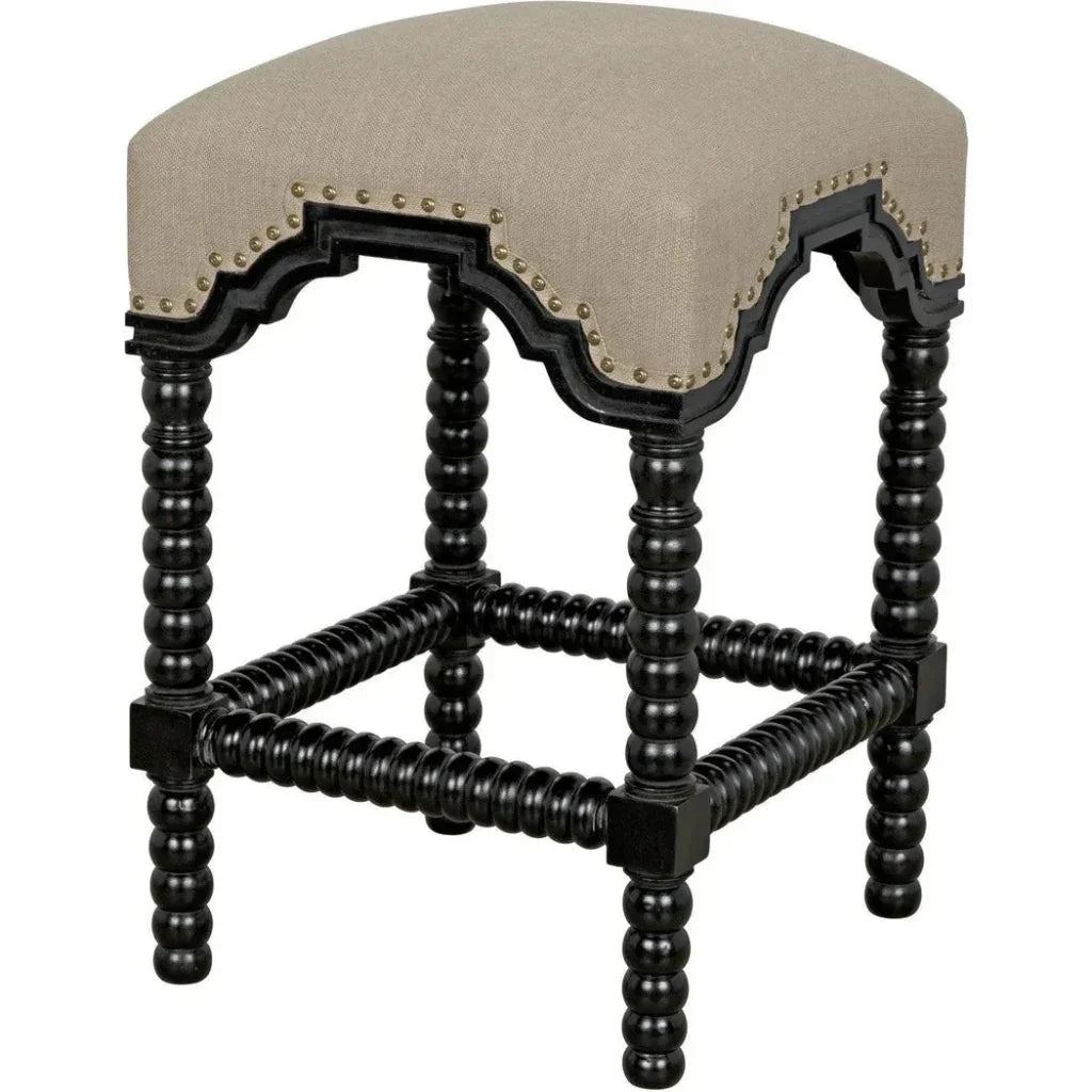 Abacus Wood Black Counter Stool - LOOMLAN - Noir - Counter Stools